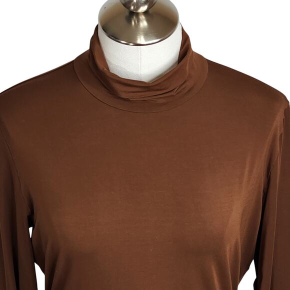 Commando Butter Long‎ Sleeve Turtleneck Women's Large Brown - Picture 2 of 8
